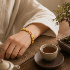 24k Gold Plated Double Headed Dragon Protection Bracelet featuring Dragon, The Phoenix, Phoenix