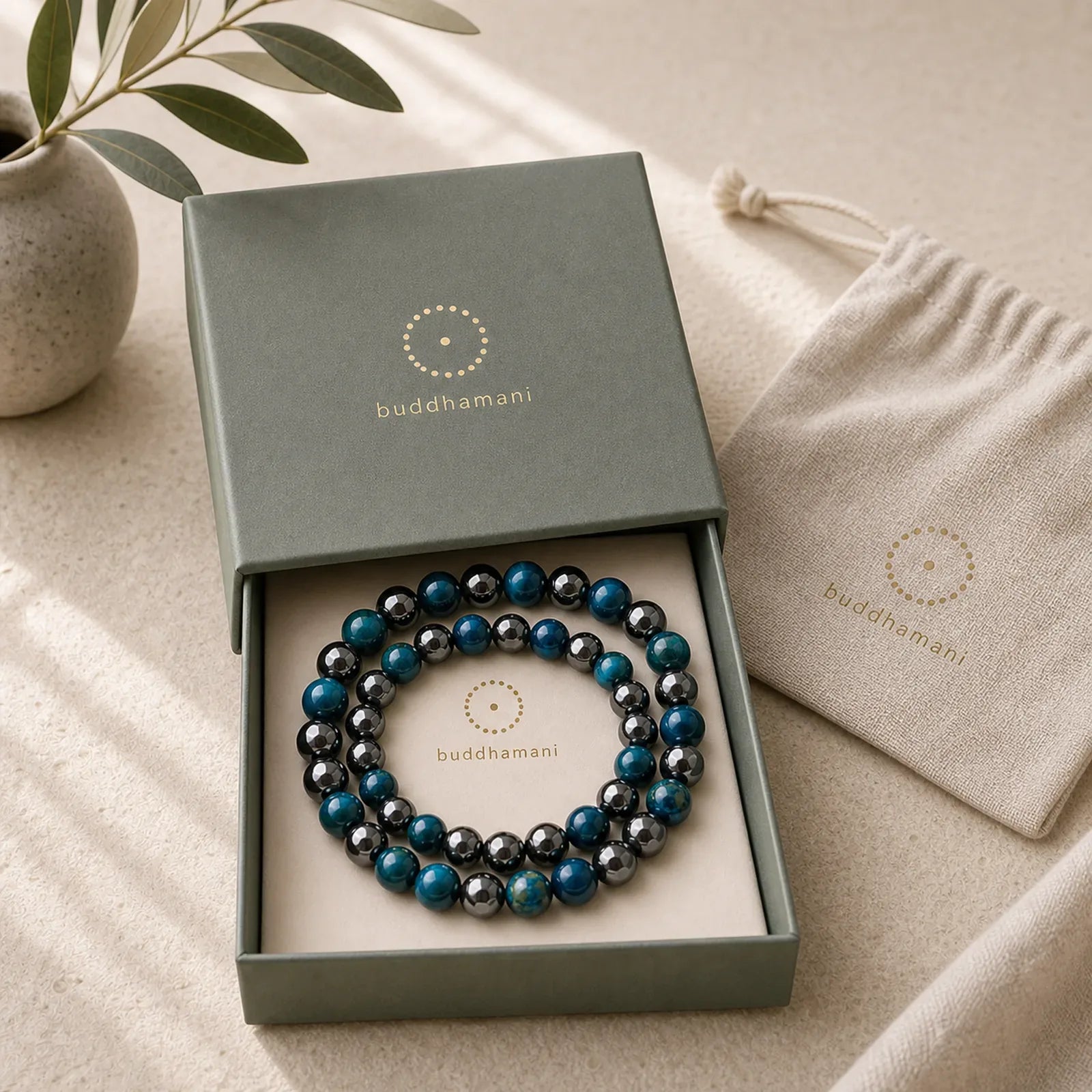 2Pcs Hematite Tiger Eye Blue Tiger Eye Powerful Bracelet Set featuring Hematite, Tiger Eye, Blue Tiger Eye