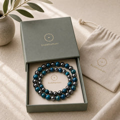 2Pcs Hematite Tiger Eye Blue Tiger Eye Powerful Bracelet Set featuring Hematite, Tiger Eye, Blue Tiger Eye
