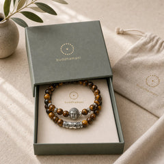 2Pcs Natural Crystal Agate Buddha Protection Bracelet featuring Tiger Eye, Red Turquoise, Turquoise