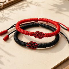 2Pcs Tibetan Luck Chinese Knot Protection String Bracelet featuring Red String