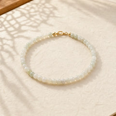2mm Jade Ultra-thin Beads 14k Gold Plated Copper Luck Bracelet featuring Jade, Copper