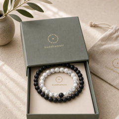 2pcs Natural Frosted Stone White Turquoise Bead Couple Bracelet featuring Frosted Stone, White Turquoise, Turquoise