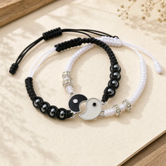 2pcs Yin Yang Hematite Couple Bracelet featuring Hematite, Yin Yang Symbol