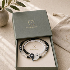 2pcs Yin Yang Hematite Couple Bracelet featuring Hematite, Yin Yang Symbol