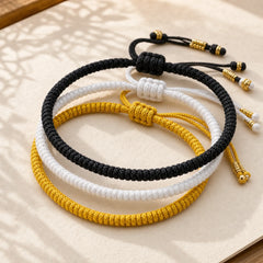 3Pcs Tibetan Handmade Multicolor King Kong Knot Amulet Bracelet featuring
