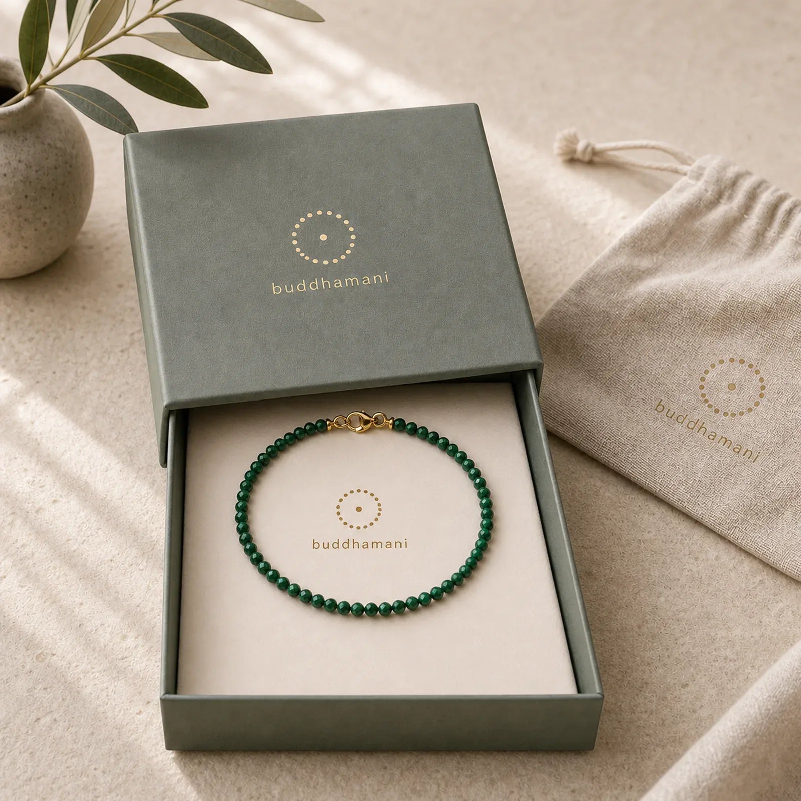 3mm Natural Malachite Ultra-thin Beads Anti-anxiety Bracelet featuring Malachite