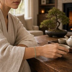 3mm Small Green Aventurine Ultra-Thin Beads Luck Bracelet featuring Green Aventurine, Copper