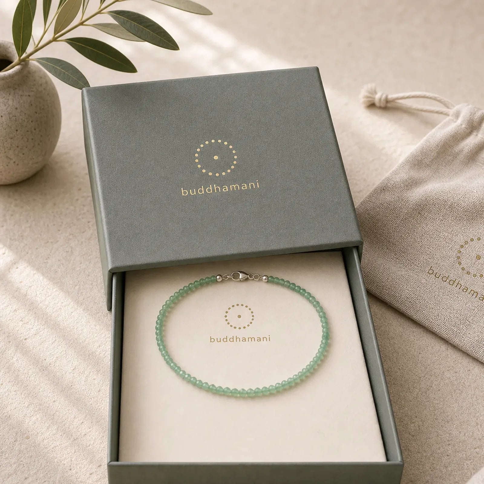 3mm Small Green Aventurine Ultra-Thin Beads Luck Bracelet featuring Green Aventurine, Copper