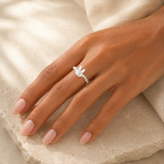 3mm Tridacna Stone Bead Rabbit Blessing Elastic Ring featuring Tridacna Stone