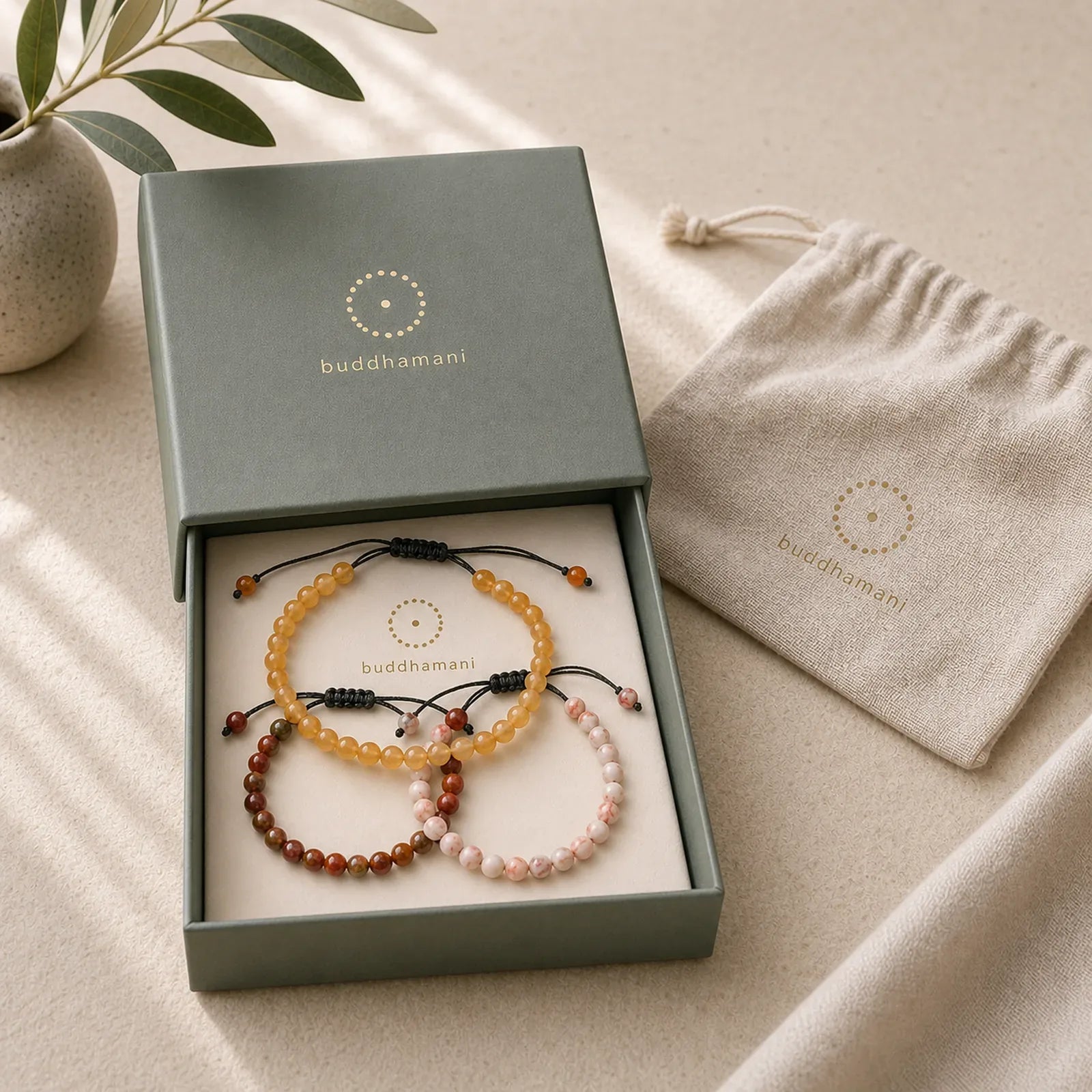 3pcs "Align with Good Fortune" Yellow Aventurine Lucky Bracelet Includes Gift Message Card featuring Yellow Aventurine, Red Turquoise, Turquoise