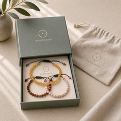 3pcs "Align with Good Fortune" Yellow Aventurine Lucky Bracelet Includes Gift Message Card featuring Yellow Aventurine, Red Turquoise, Turquoise
