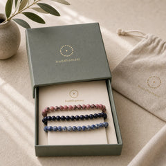 3pcs "Find Inner Clarity" Rhodonite Compassion Bracelet Includes Gift Message Card featuring Rhodonite, Blue Sandstone, Sodalite