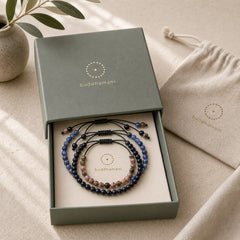 3pcs "Find Inner Clarity" Rhodonite Transformation Bracelet Includes Gift Message Card featuring Rhodonite, Blue Sandstone, Sodalite