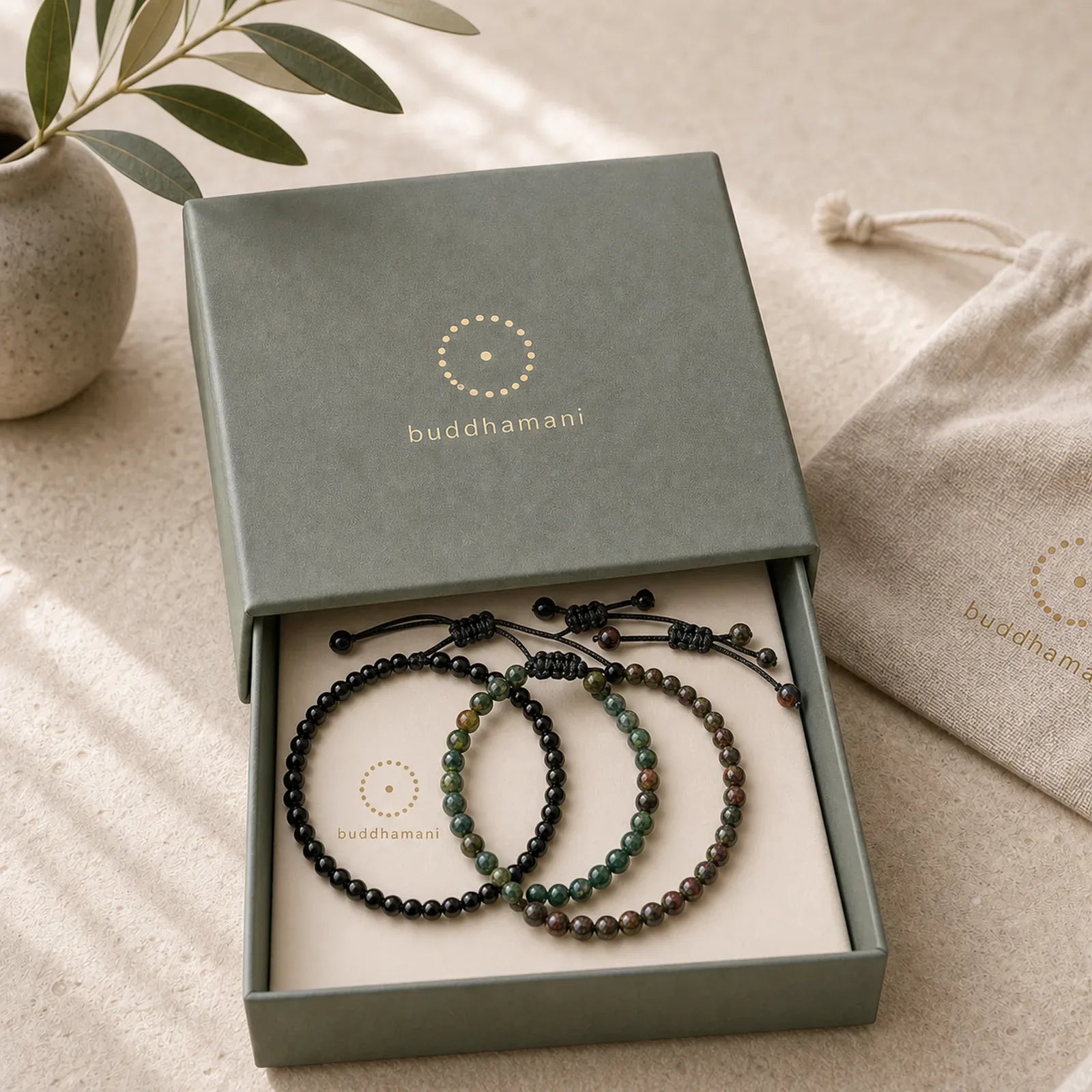 3pcs "Reclaim Your Vital Energy" Indian Agate Transformation Bracelet Includes Gift Message Card featuring Indian Agate, Dragon, Dragon Blood Jasper