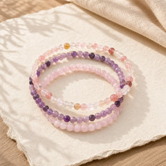 3pcs "Soothe Your Inner Self" Tourmaline Protection Bracelet Includes Gift Message Card featuring Tourmaline, Cat's Eye / Chrysoberyl, Lepidolite