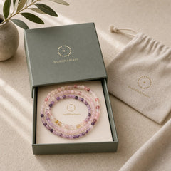 3pcs "Soothe Your Inner Self" Tourmaline Protection Bracelet Includes Gift Message Card featuring Tourmaline, Cat's Eye / Chrysoberyl, Lepidolite