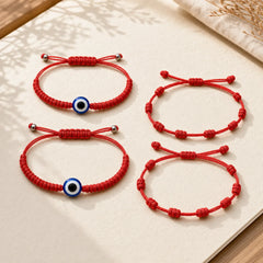 4Pcs Evil Eye Seven Knot Red String Protection Bracelet featuring Evil Eye, Red String