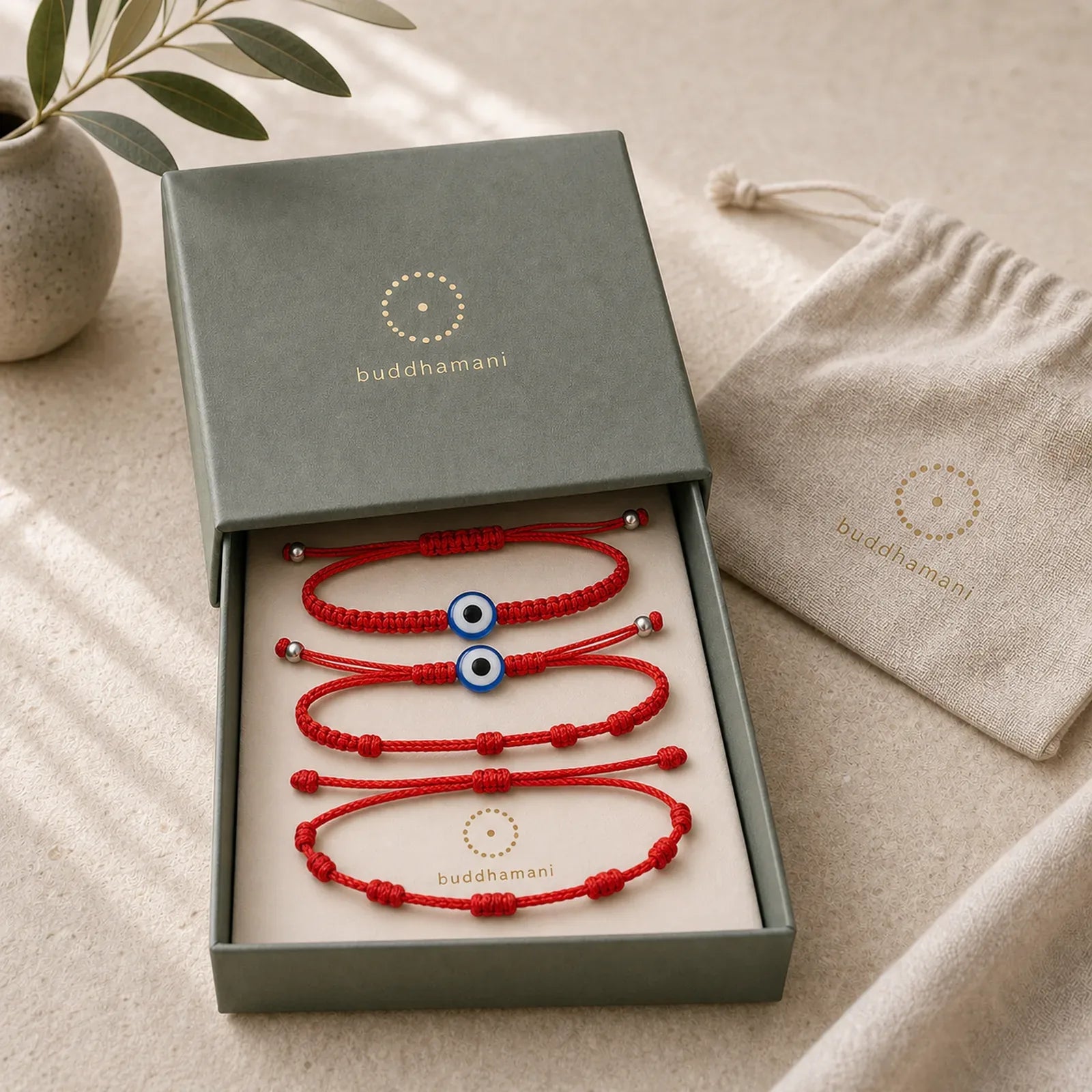 4Pcs Evil Eye Seven Knot Red String Protection Bracelet featuring Evil Eye, Red String