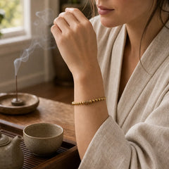 4mm Small Beads Brass Healing Bracelet featuring Copper