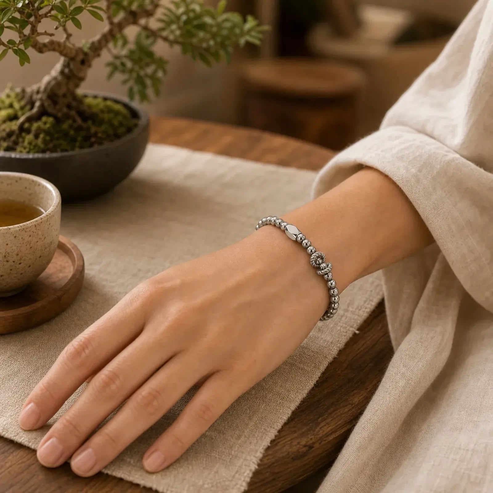 4mm Small Beads Titanium Steel Stimulation Bracelet featuring Titanium Steel