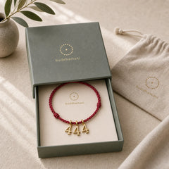 777 444 333 222 111 Angel Number Red String Luck Braided Bracelet featuring Red String, Copper