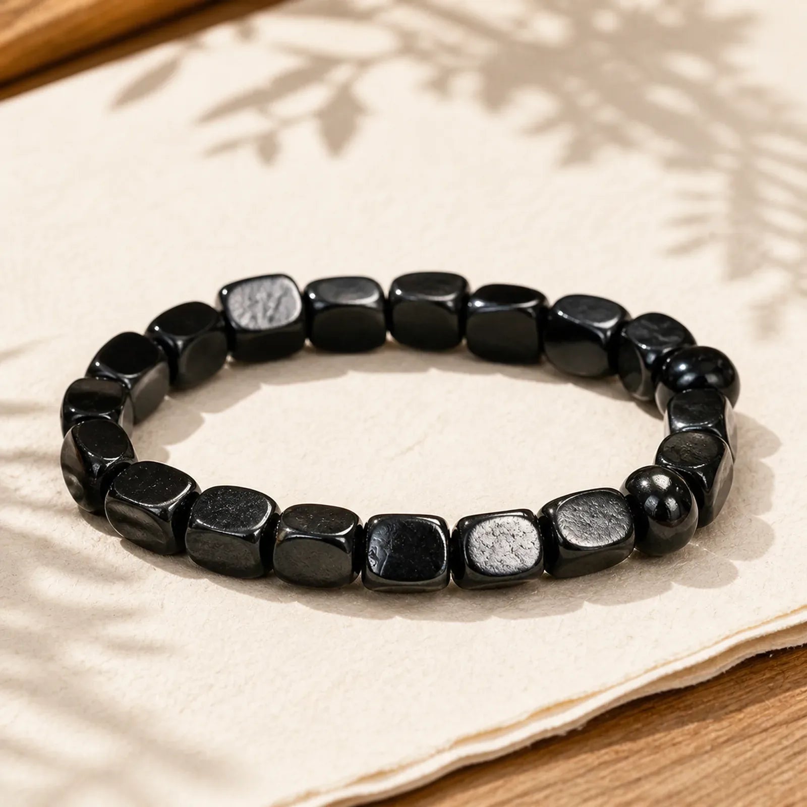 8mm Natural Authentic Shungite Stone Protection Beaded Bracelet featuring Shungite Stone (Graphite Stone)