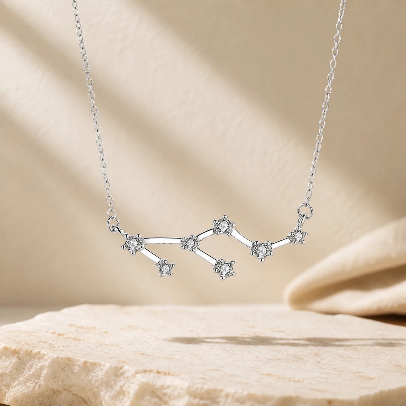 925 Sterling Silver 12 Constellations of the Zodiac Astrology Blessing Necklace Pendant featuring Silver