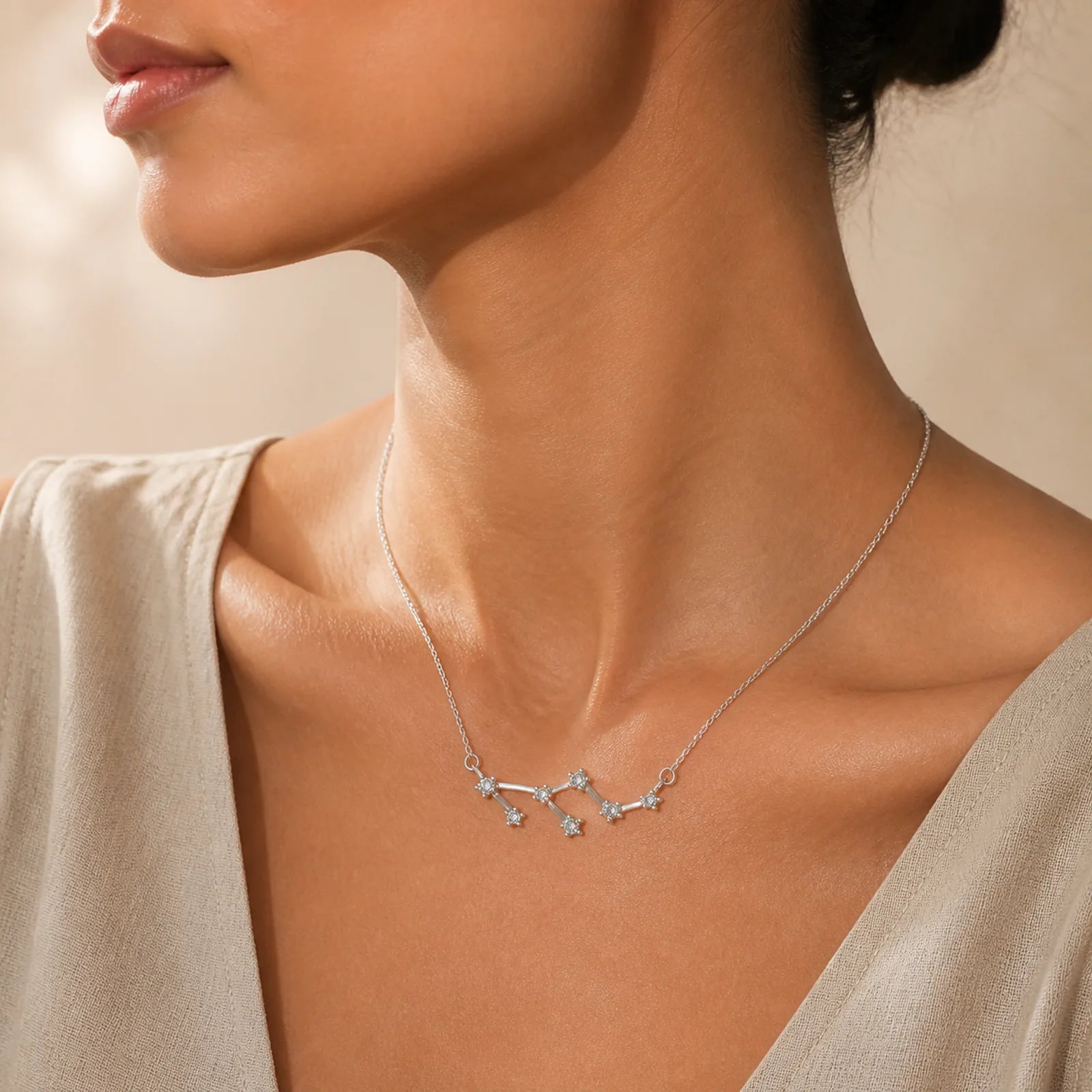 925 Sterling Silver 12 Constellations of the Zodiac Astrology Blessing Necklace Pendant featuring Silver