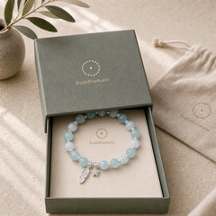 925 Sterling Silver Aquamarine Cat's Eye Healing Feather Star Charm Bracelet featuring Silver, Aquamarine, Cat's Eye / Chrysoberyl
