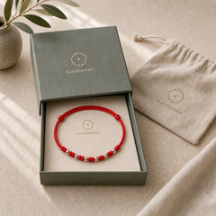 925 Sterling Silver Beads Red String Adjustable Luck Bracelet featuring Silver, Red String