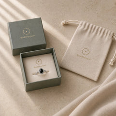 925 Sterling Silver Black Onyx Fortune Ring featuring Silver, Black Onyx