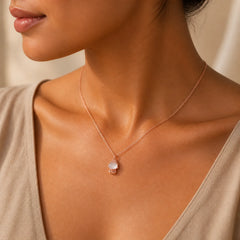 925 Sterling Silver Chalcedony Formless Buddha Positive Necklace Pendant featuring Silver, Chalcedony, Buddha Symbol