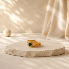 925 Sterling Silver Cyan Jade Success Luck Ring featuring Silver, Cyan Jade, Jade