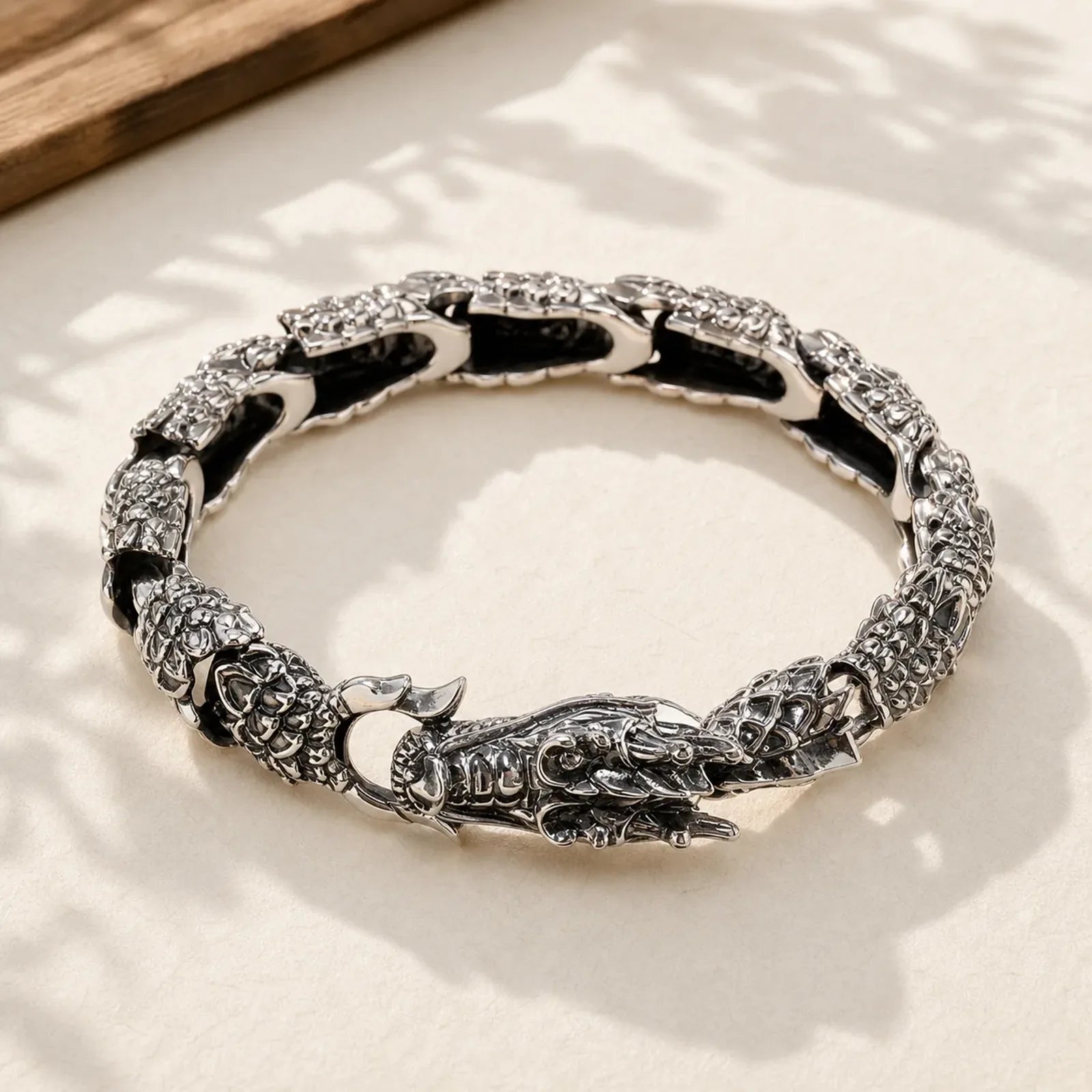 925 Sterling Silver Dragon Luck Success Bracelet Bangle featuring Silver, Dragon, The Phoenix