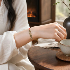 925 Sterling Silver Five-Emperor Coins Red String Balance Bracelet featuring Silver, Five-Emperor Coins, Red String