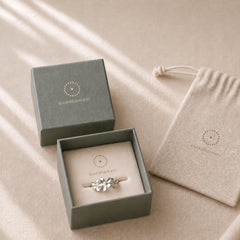 925 Sterling Silver Gardenia Design Protection Adjustable Ring featuring Silver