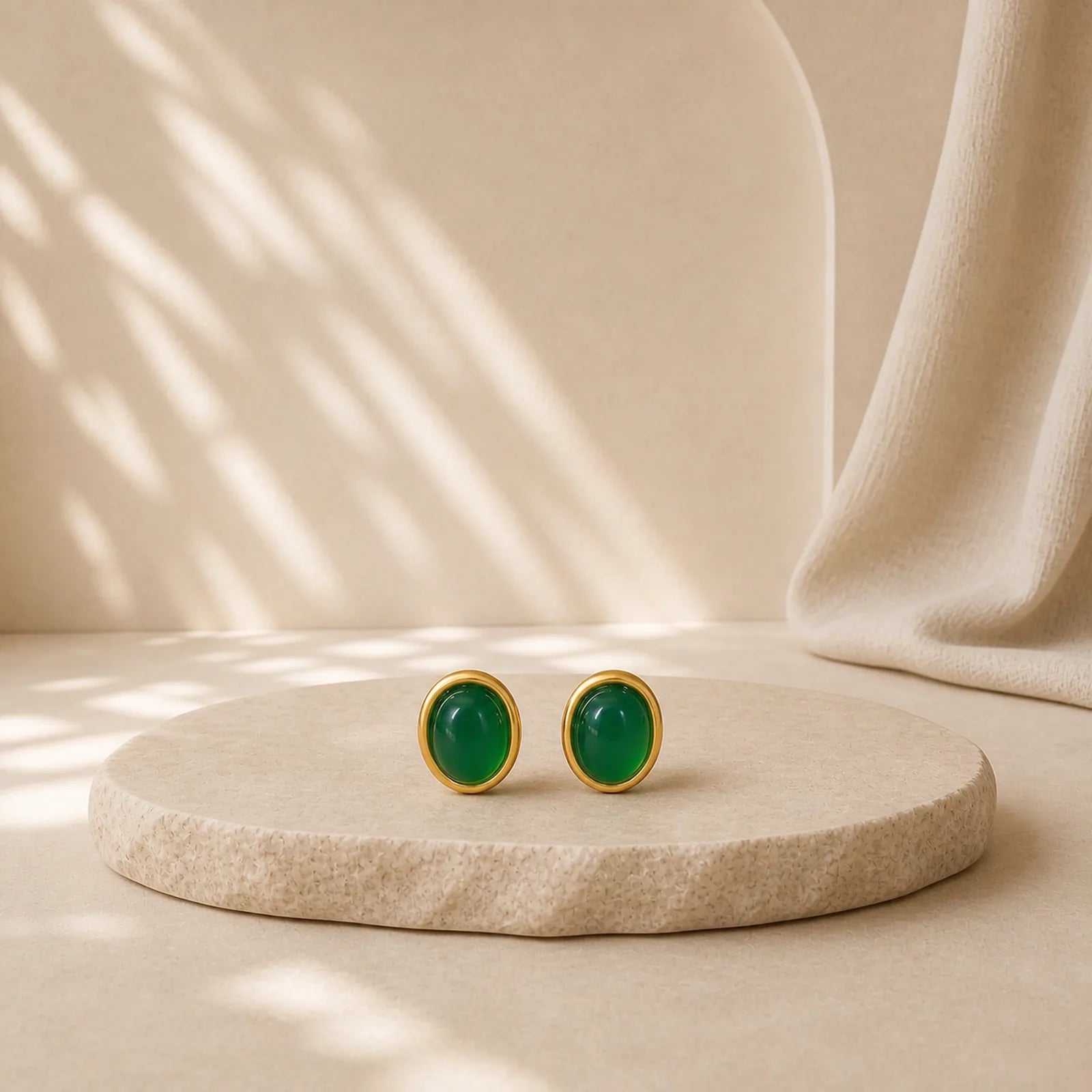 925 Sterling Silver Golden Green Chalcedony Strength Earrings featuring Silver, Green Chalcedony, Chalcedony