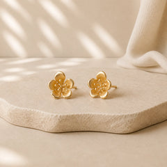 925 Sterling Silver Golden Peach Blossom Balance Earrings featuring Silver