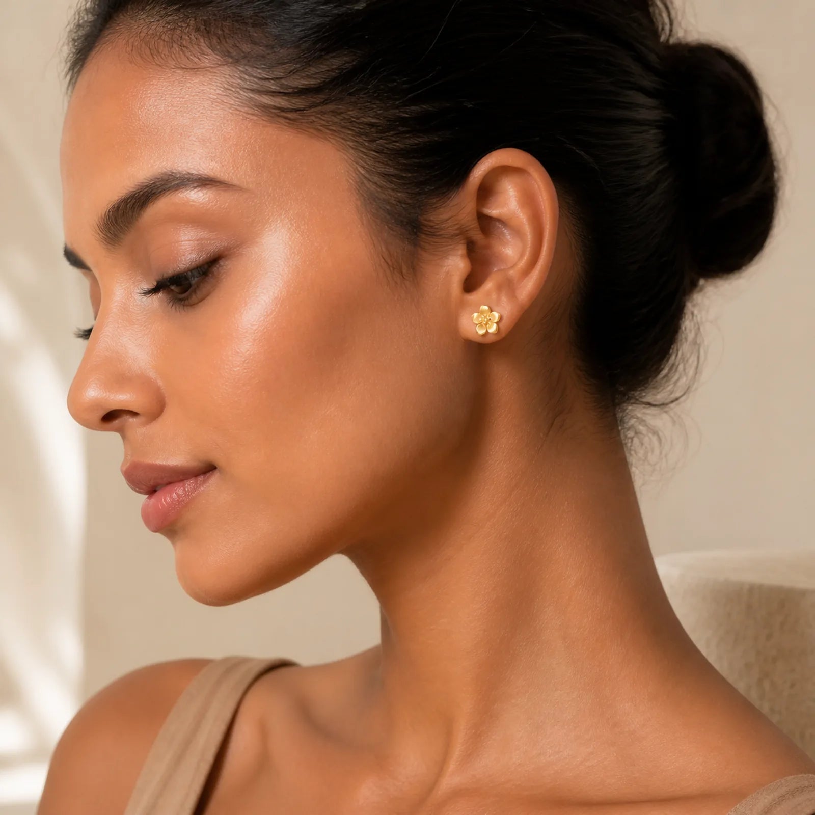 925 Sterling Silver Golden Peach Blossom Balance Earrings featuring Silver