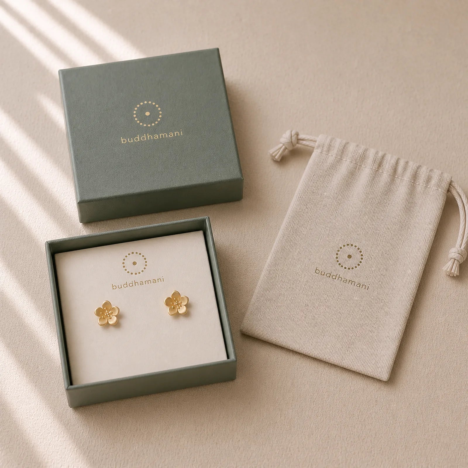 925 Sterling Silver Golden Peach Blossom Balance Earrings featuring Silver