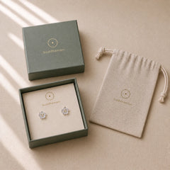 925 Sterling Silver Golden Stamens Balance Earrings featuring Silver