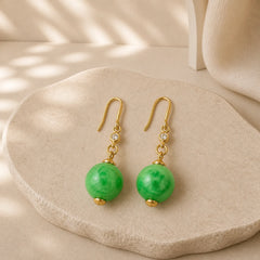 925 Sterling Silver Green Chalcedony Strength Courage Earrings featuring Silver, Green Chalcedony, Chalcedony