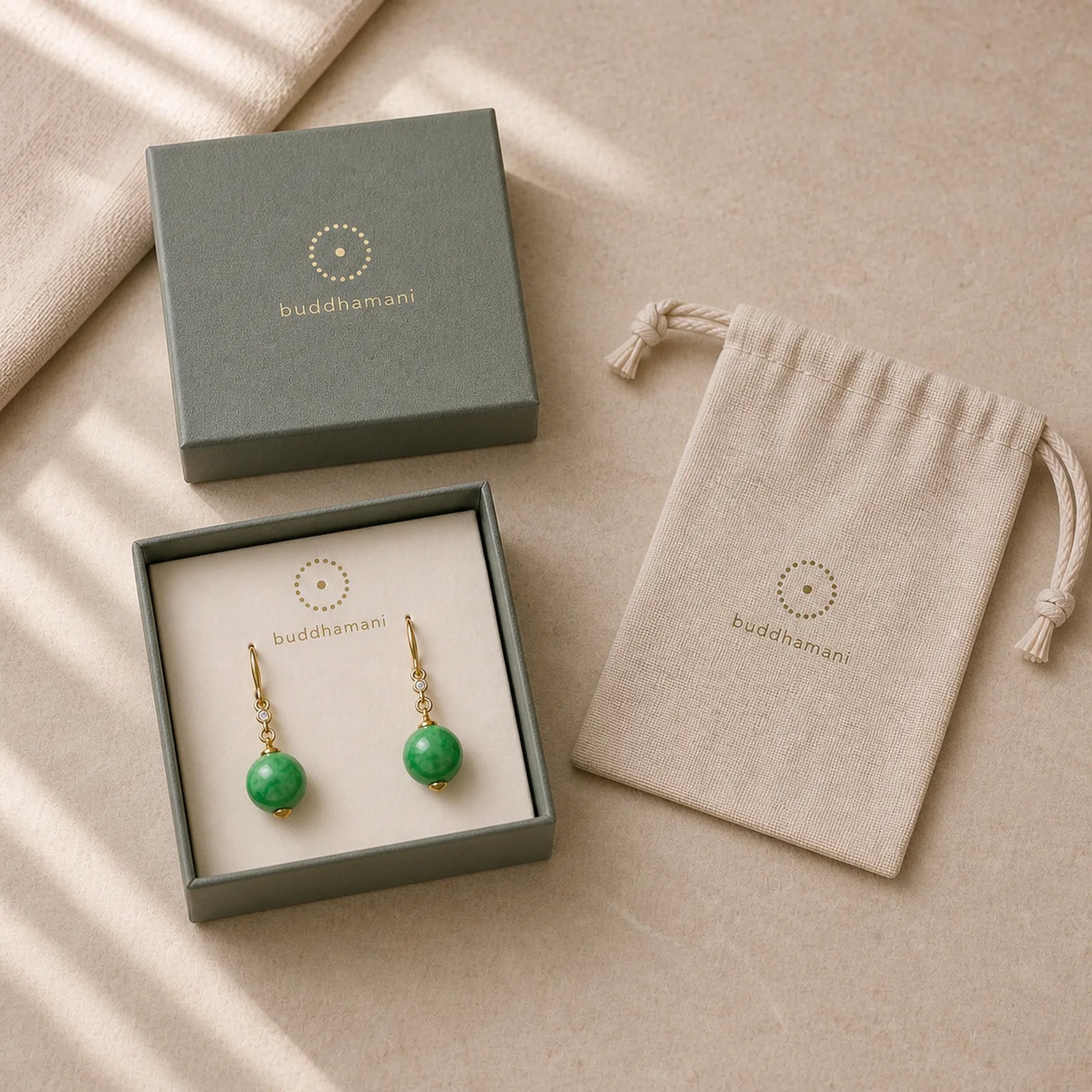 925 Sterling Silver Green Chalcedony Strength Courage Earrings featuring Silver, Green Chalcedony, Chalcedony