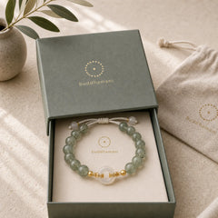 925 Sterling Silver Green Rutilated Quartz White Chalcedony Peace Buckle Courage Bracelet featuring Silver, Rutilated Quartz, Chalcedony