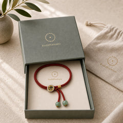 925 Sterling Silver Handmade Chinese Zodiac Natal Buddha Cyan Bodhi Seed Protection Braided Red String Bracelet featuring Silver, Bodhi Seed, Red String