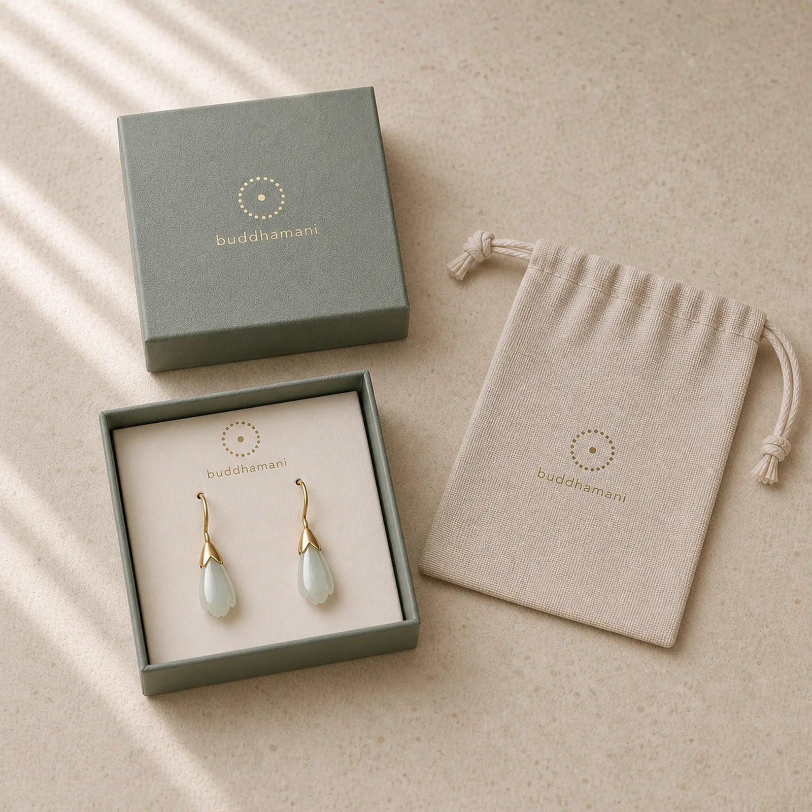 925 Sterling Silver Hetian Jade Magnolia Abundance Drop Earrings featuring Silver, Jade