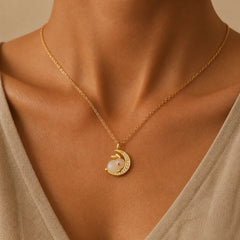 925 Sterling Silver Hetian White Jade Rabbit Crescent Moon Luck Necklace Pendant featuring Silver, White Jade, Jade