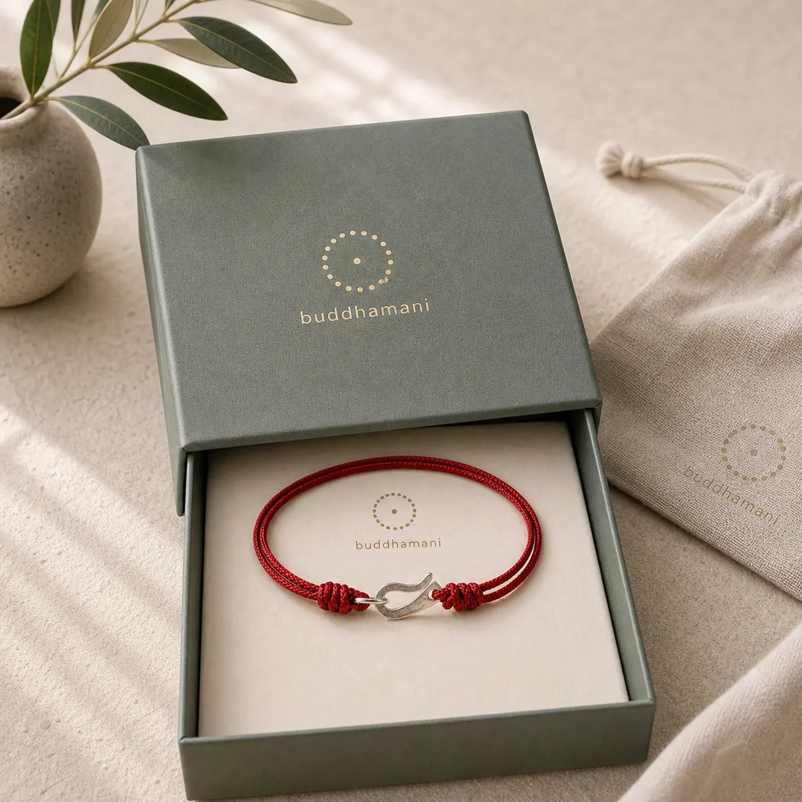 925 Sterling Silver Hook Design Red String Strength Colorful Bracelet featuring Silver, Red String