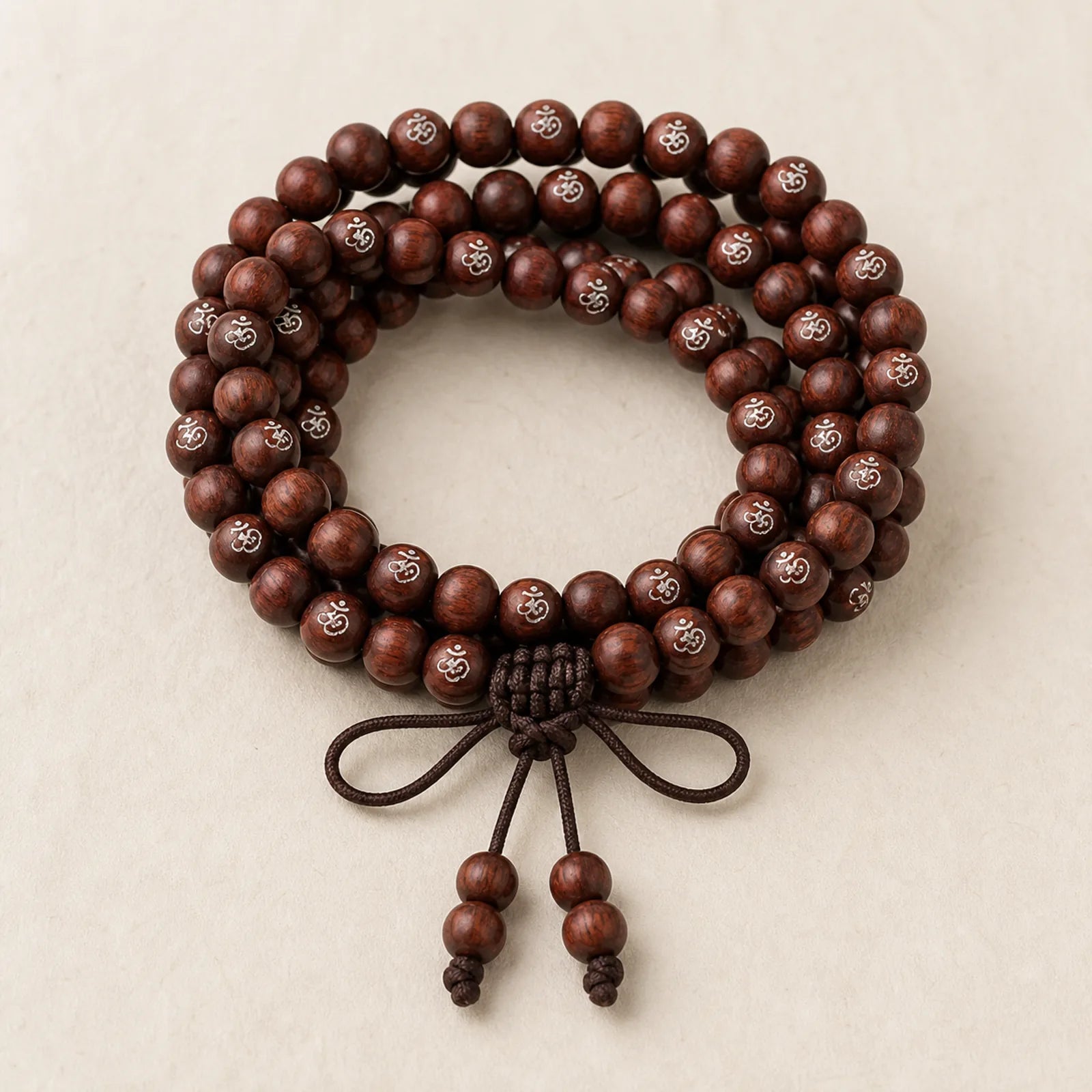 925 Sterling Silver Inlaid Small Leaf Red Sandalwood Om Mani Padme Hum Character Auspicious Clouds Protection Bracelet featuring Silver, Small Leaf Red Sandalwood, Red Sandalwood